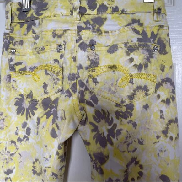 Justice girls yellow gray splash  leggings pants Size 12S - Picture 7 of 7